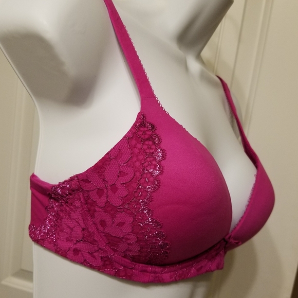 Victoria's Secret Body Bra 34B Pink Lace Shine - Picture 2 of 5